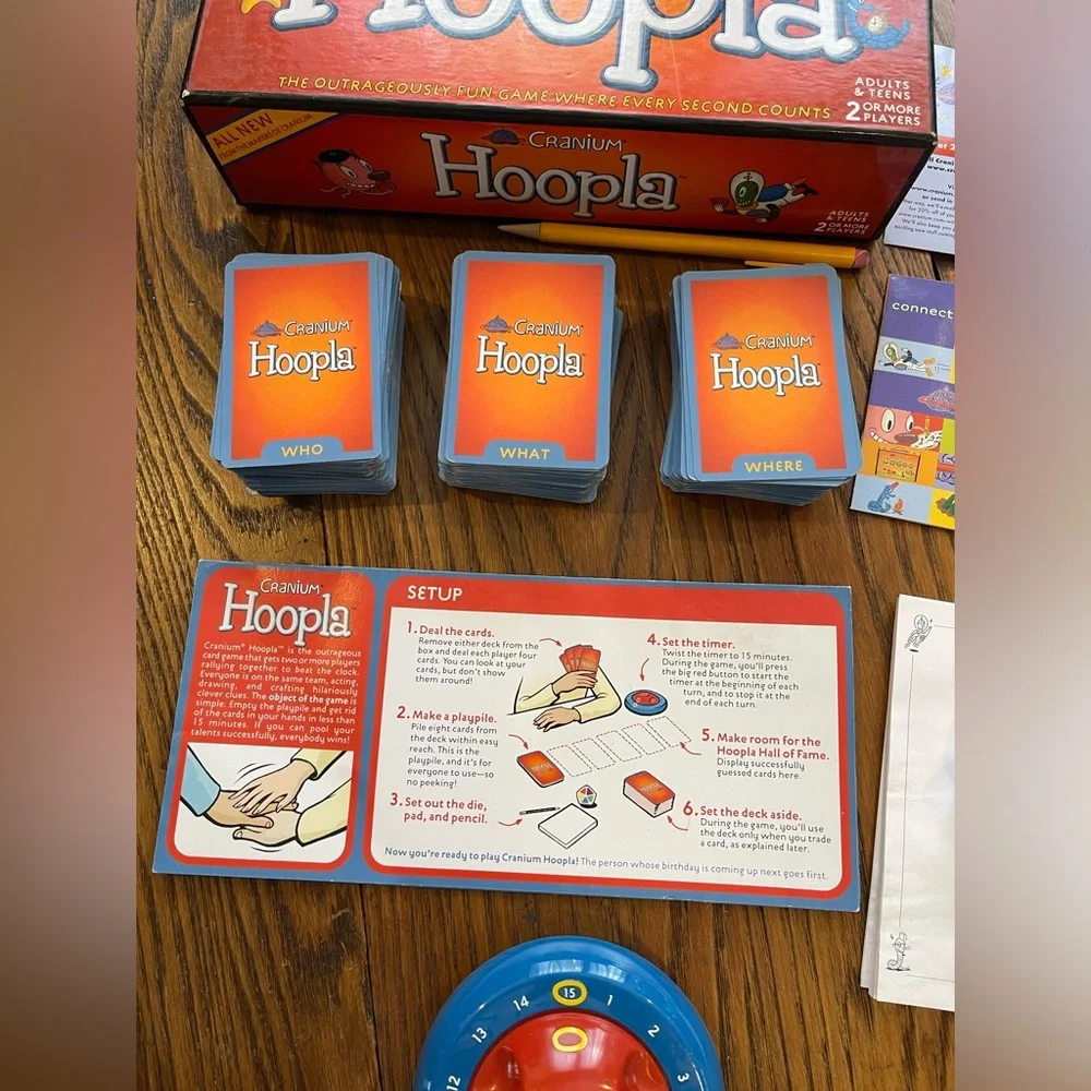 Cranium 2002 Hoopla Card Game with Timer